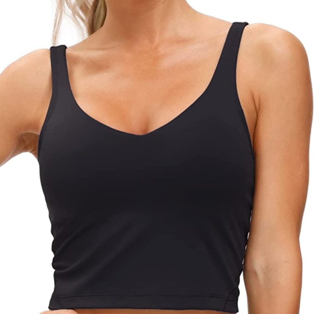 Women’s Longline Sports Bra Wirefree Padded Medium Support Yoga Bras Gym